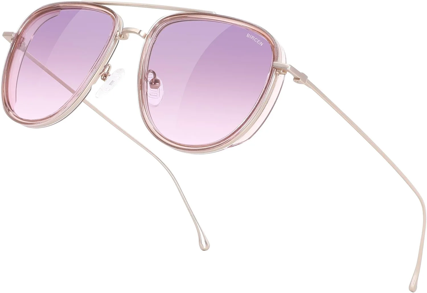 

Женские поляризованные солнцезащитные очки BIRCEN из ацетата: защита от УФ-излучения - винтажная оправа, очки-авиаторы для отдыха на пляже, C4-gradient Pink
