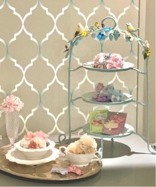 Небольшая заколка для волос с лентой (набор из 2 штук) Panpantutu, Prima Ribbon Rose x Lavender — фото 4