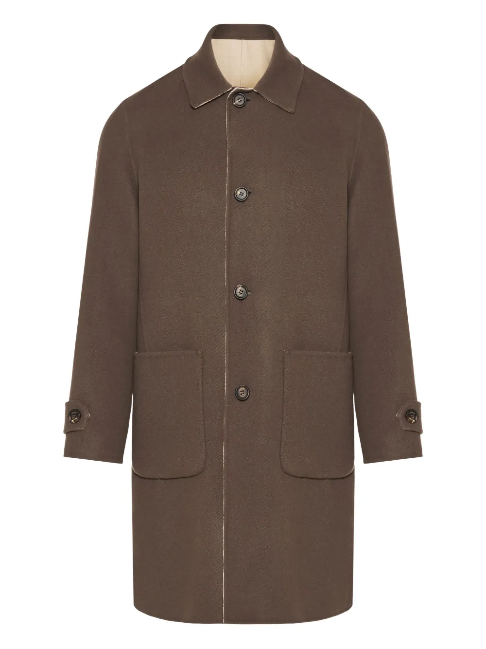 

Двустороннее пальто с карманом на пуговицах Eleventy, коричневый