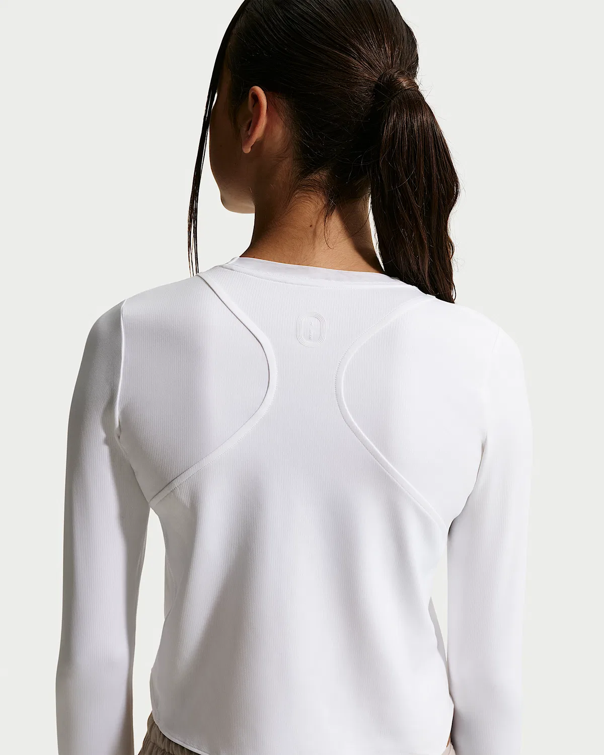 Детская футболка Nike MAVN Dri-FIT Ribbed с длинным рукавом, White/White/White — фото 2