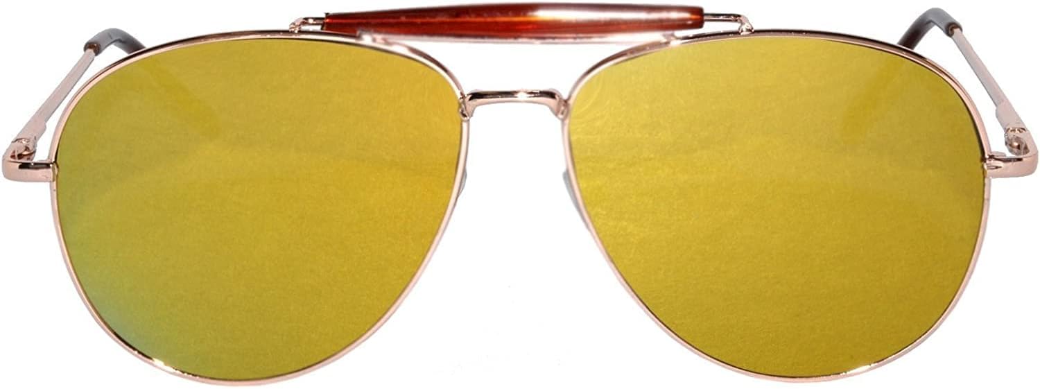 

Солнцезащитные очки-авиаторы OWL с перемычкой над бровями, женские, с защитой от УФ-излучения, плоскими зеркальными линзами, модные солнцезащитные очки в металлической оправе, Gold Red Mirror