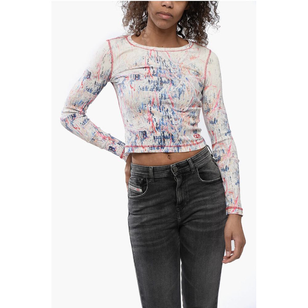 

Топ из рубчатой ткани с абстрактным узором Diesel, Multicolor
