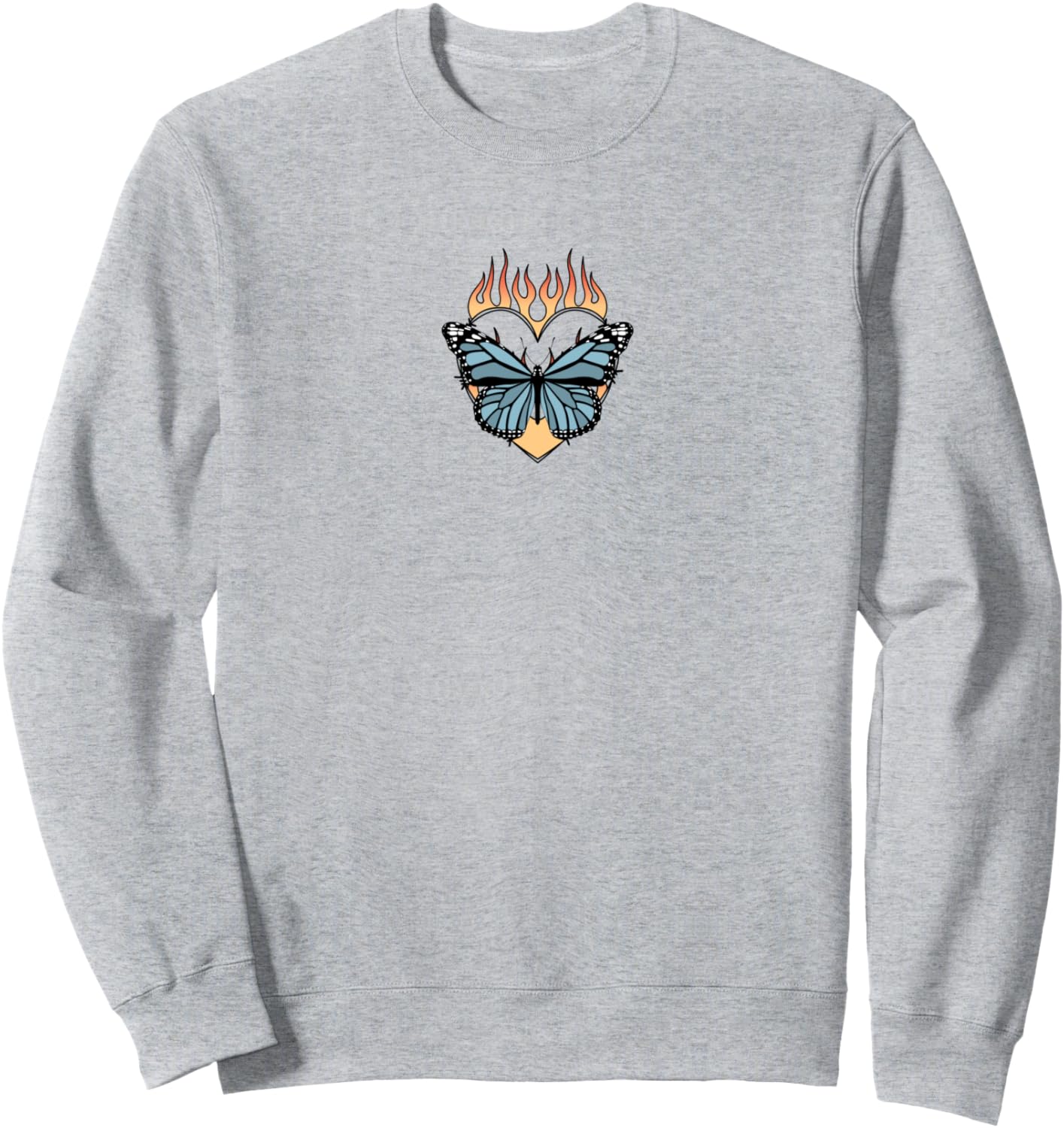 

Толстовка с изображением бабочки и огненного сердца Trendy Apparel, серый