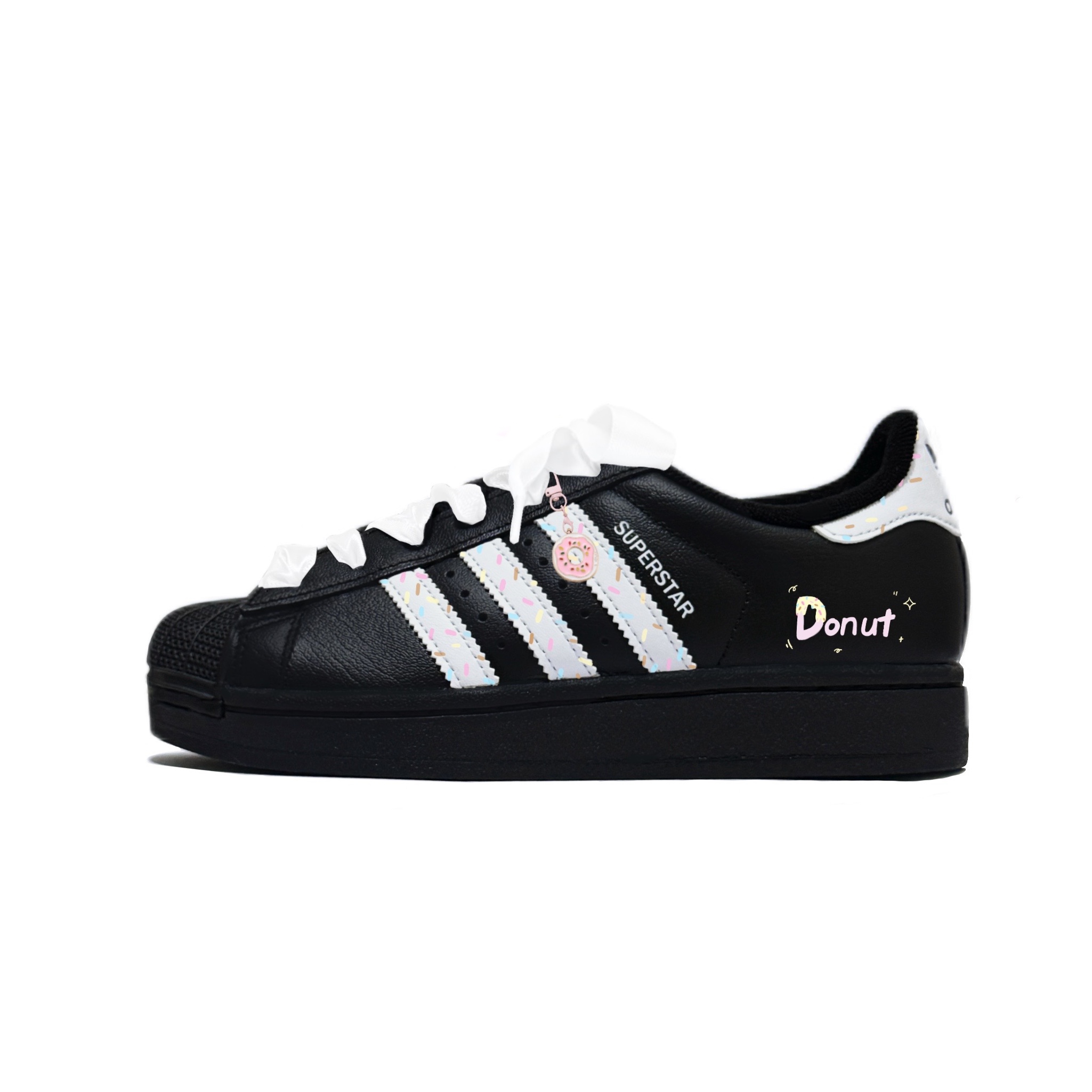

Легкие амортизирующие кроссовки Superstar 2 с низким верхом для детей и подростков Adidas Originals, черный/белый