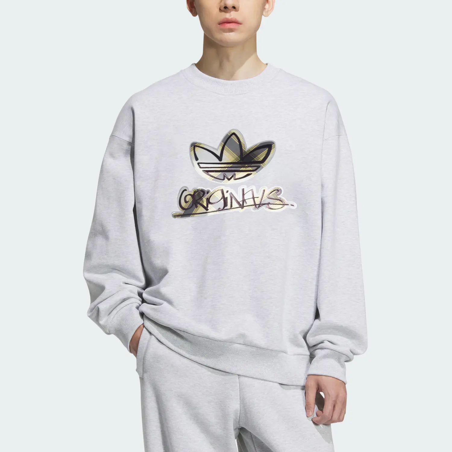 Свитшот мужской Adidas Originals, серый — фото 3