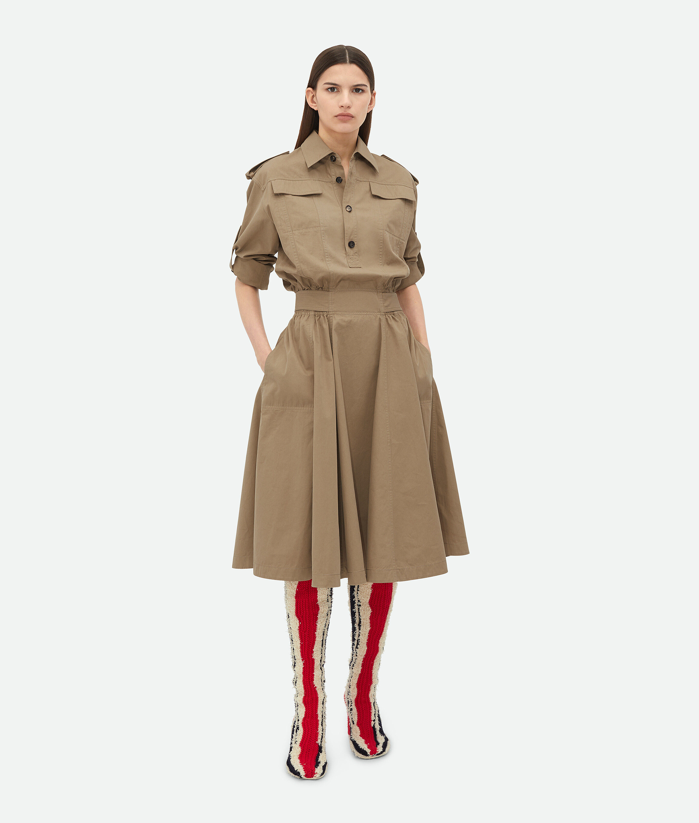 

Легкое платье из хлопкового твила Bottega Veneta