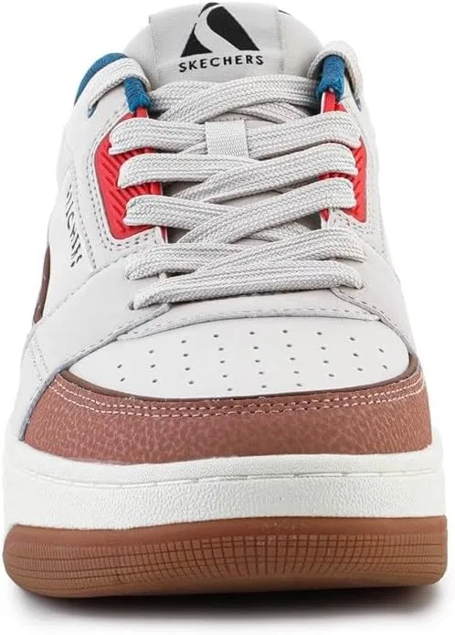 Мужские кроссовки Skechers UNO Court Trainers, Natural Leather Duraleather Mesh Multi — фото 2