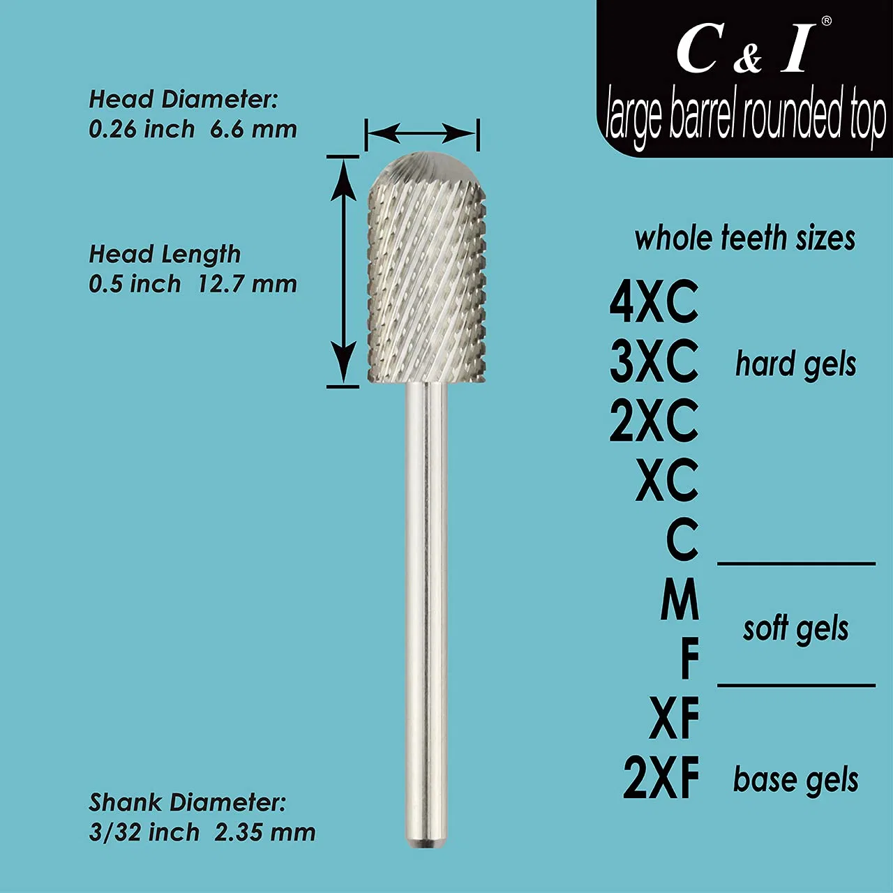 Фреза для снятия гель-лака «Rounded Head» от C & I ‎C & I — фото 4