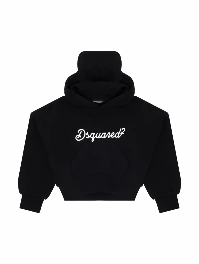 

Хлопковое худи с логотипом Dsquared2, черный