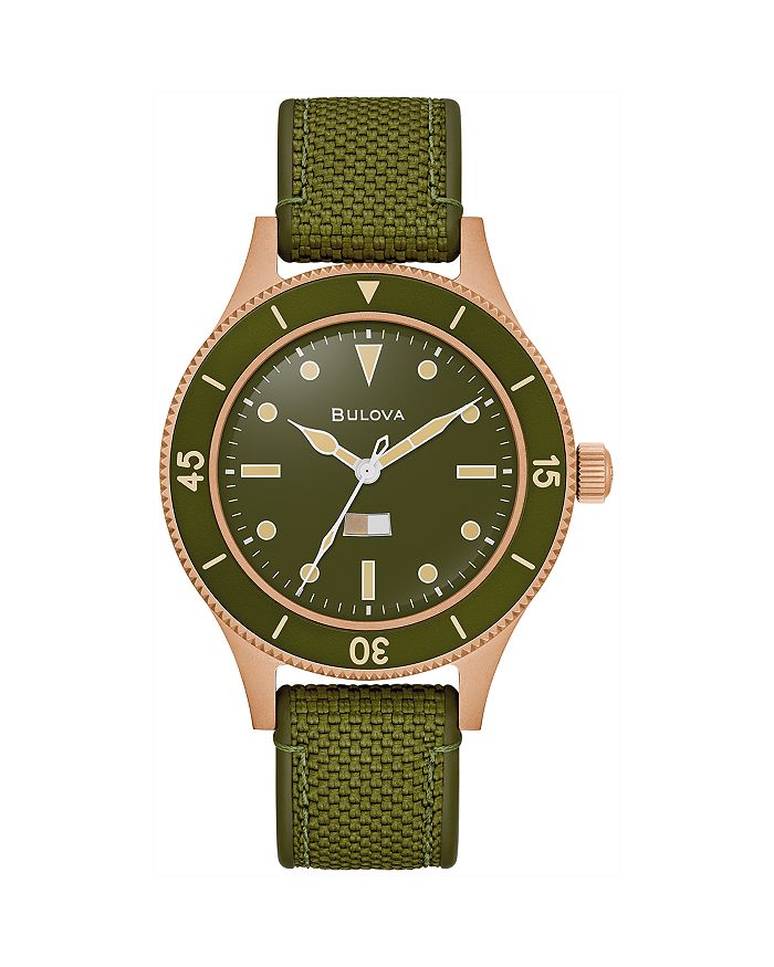 

Часы Mil-Ships Bronze, 41 мм Bulova, зеленый