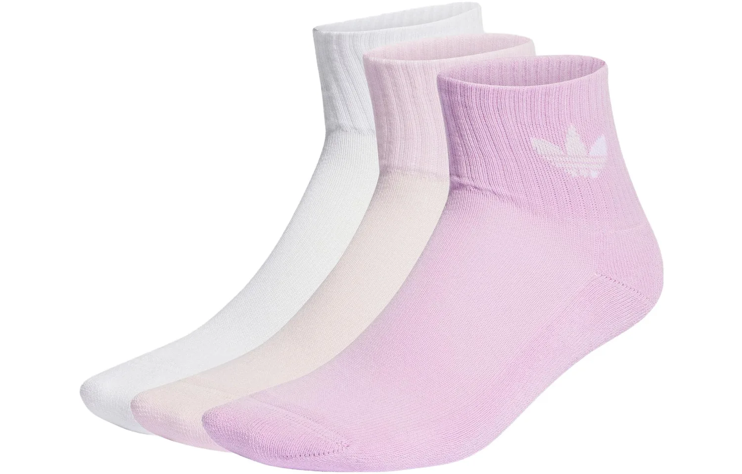 Носки Mid Cut Crew, 3 пары Adidas Originals, 3 Pack (White+Blessing Light Purple+Clear Pink)