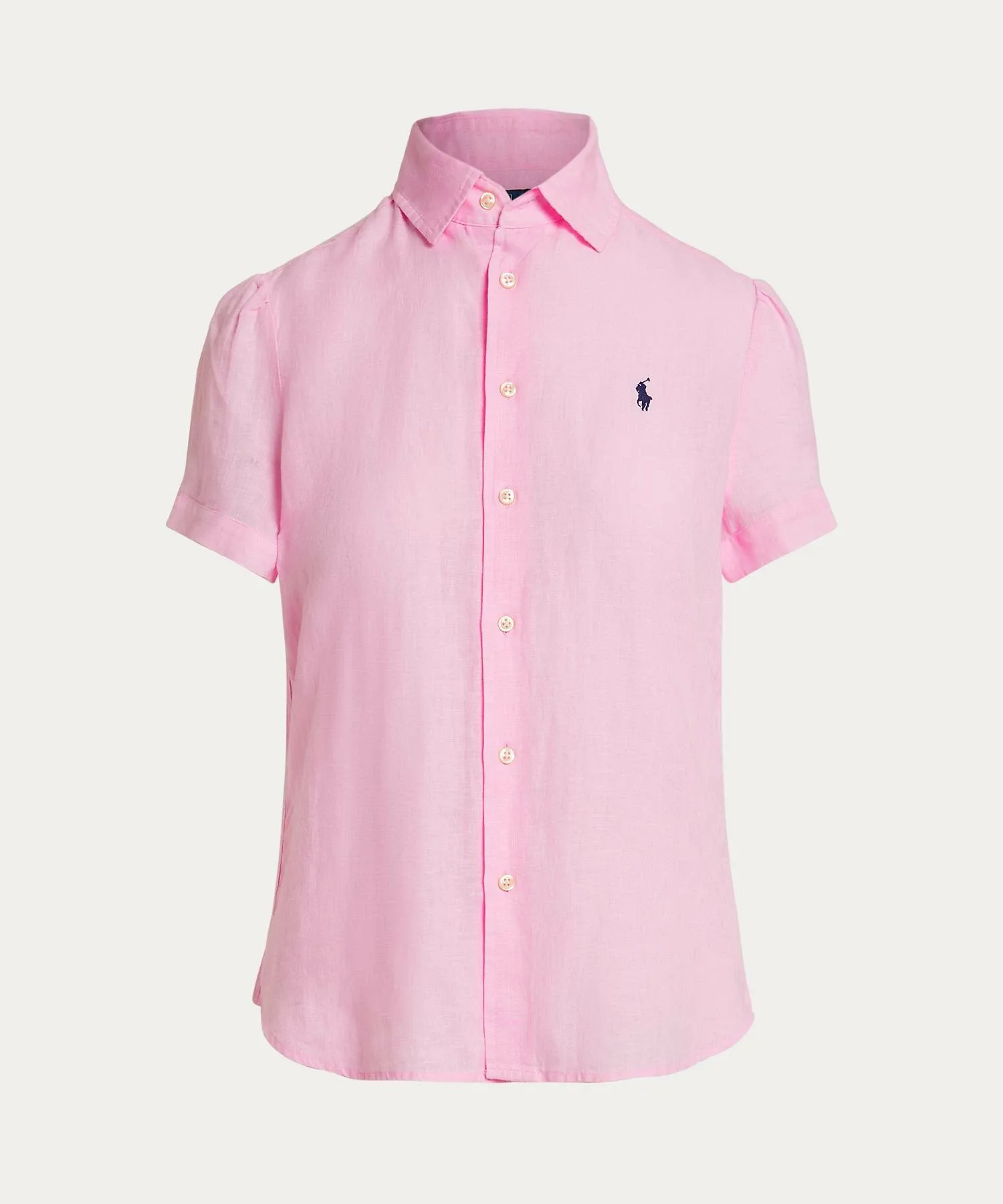 Льняная рубашка с коротким рукавом Polo Ralph Lauren, 650 Pink