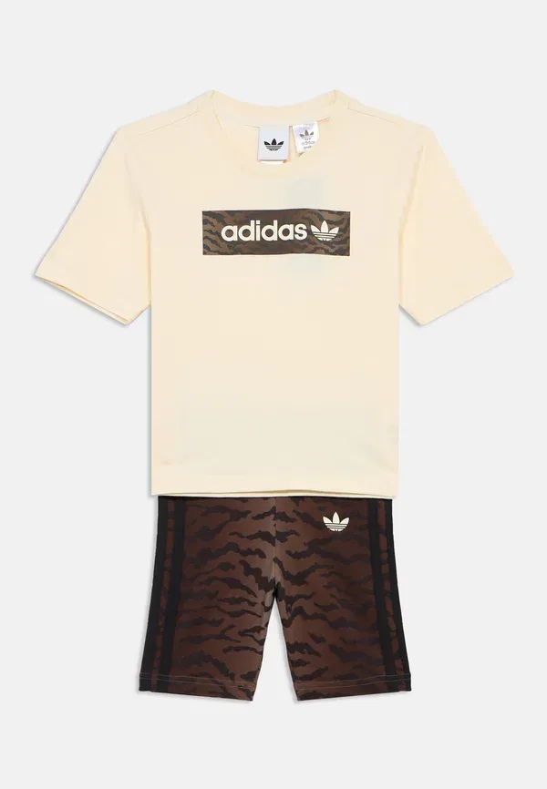Детский спортивный комплект шорт Adidas Originals, кремово-белый/ночной коричневый