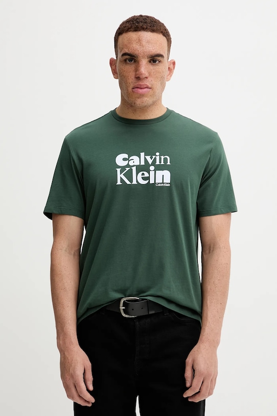 

Хлопковая футболка Calvin Klein, зеленый