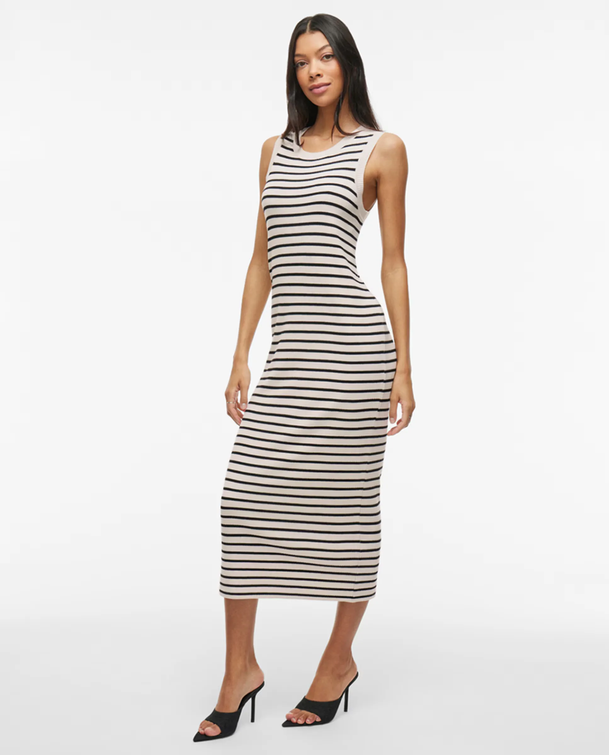 

Платье миди в полоску Vila, белый