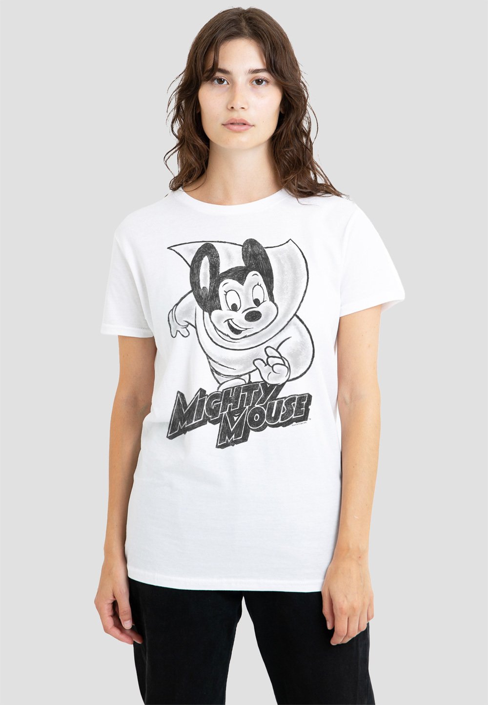 

Футболка с принтом MIGHTY MOUSE MIGHTY SKETCH Cotton Soul, белый