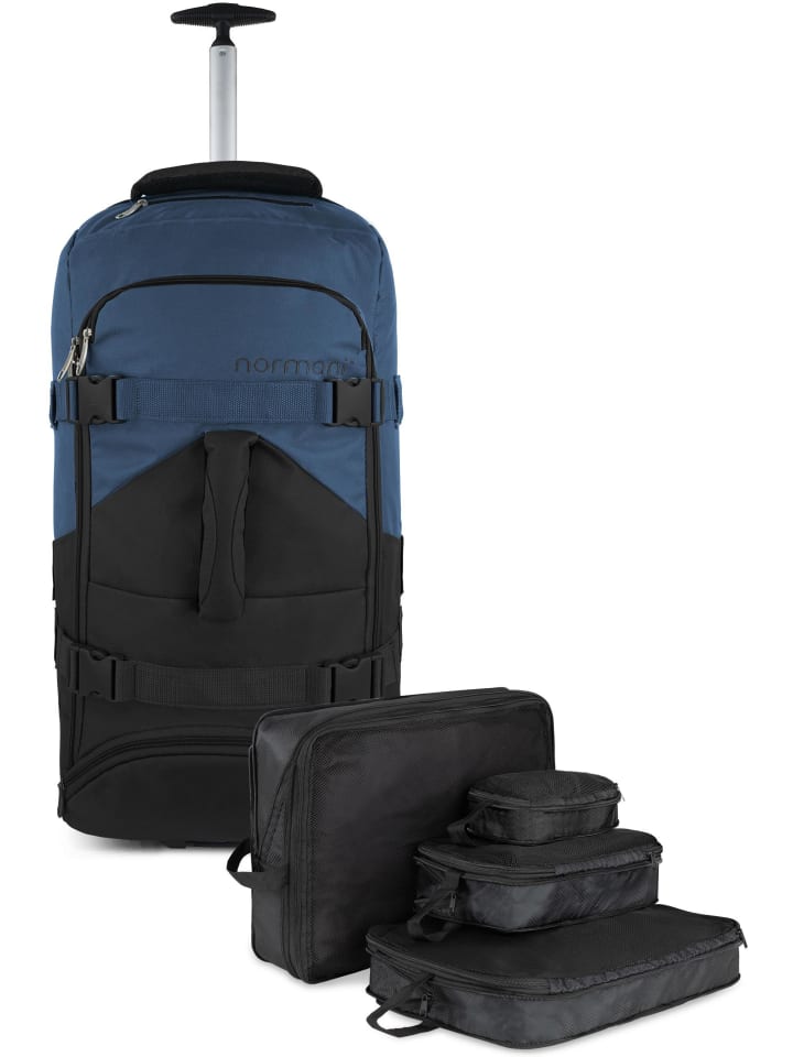 

Дорожная сумка объемом 60 л с 4 карманами для одежды в черном/темно-синем цвете normani