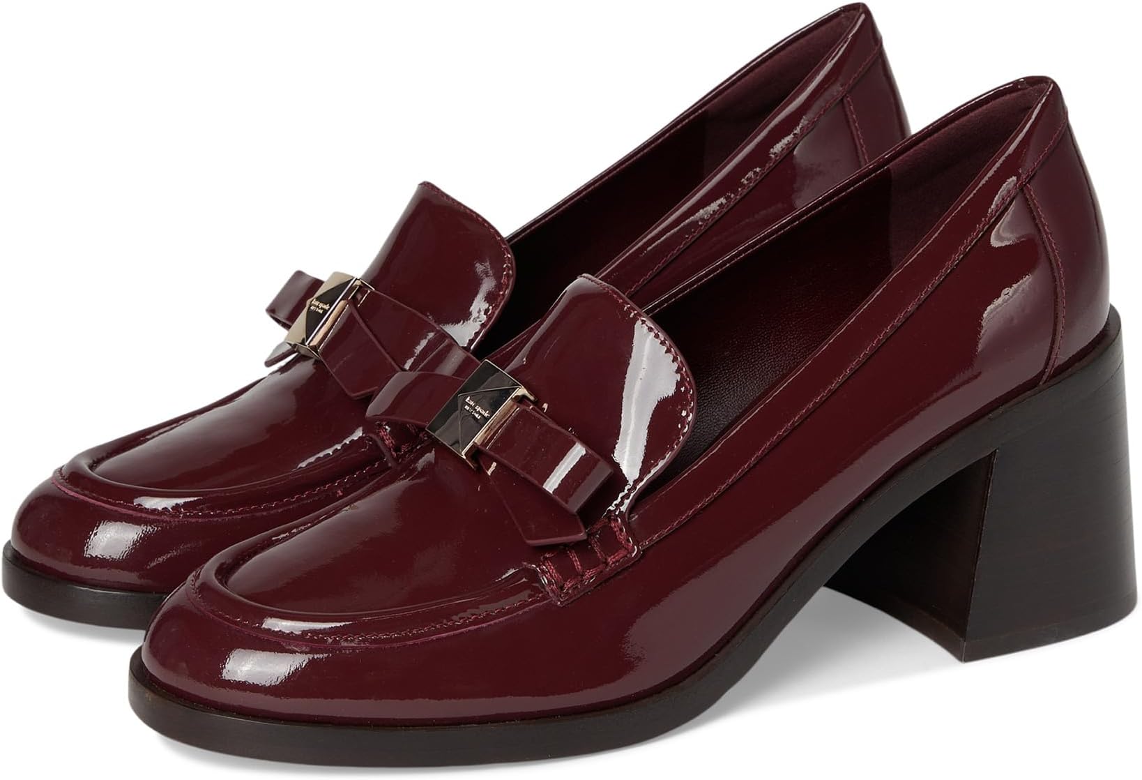 Туфли Kate Spade New York Women's Deco Bow Patent Leather Heeled Loafers, Dark Merlot