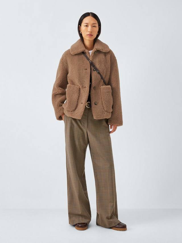 

Короткое плюшевое пальто John Lewis, Oatmeal