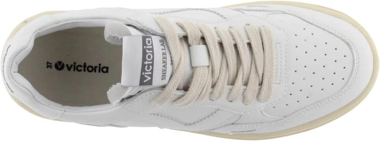 Кроссовки victoria Low-Top Unisex Seul Leather Effect White Monochrome & Perforated Toe 1257100 for Adults — фото 4