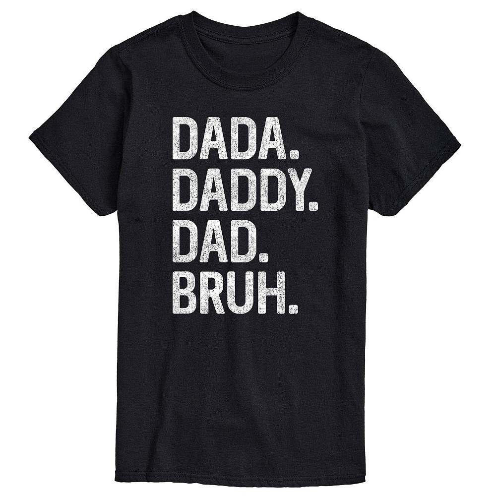 

Мужская футболка с рисунком Dada Daddy Dad Bruh Licensed Character, черный