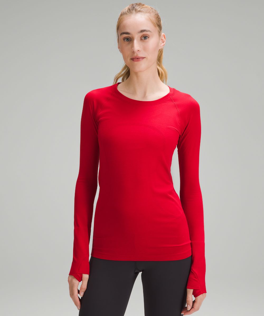 

Рубашка Swiftly Tech с длинными рукавами 2.0 Lululemon, красный