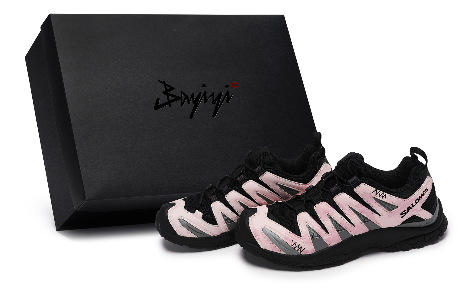 Дышащие низкие кроссовки для бега XA PRO 3D LA YAUTE унисекс Black Gray Pink SALOMON, розовый — фото 3