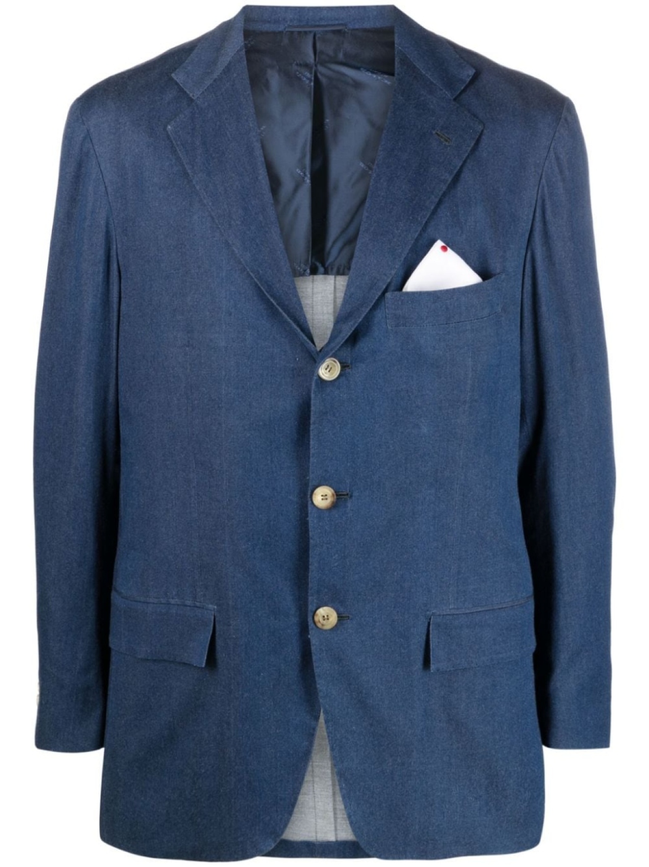 

Kiton однобортный пиджак, синий