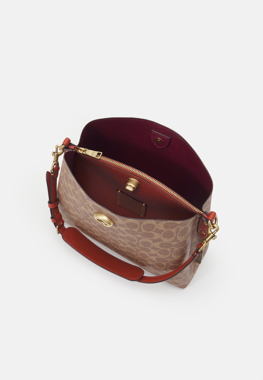 

Сумочка SIGNATURE WILLOW SHOULDER BAG Coach, коричневый