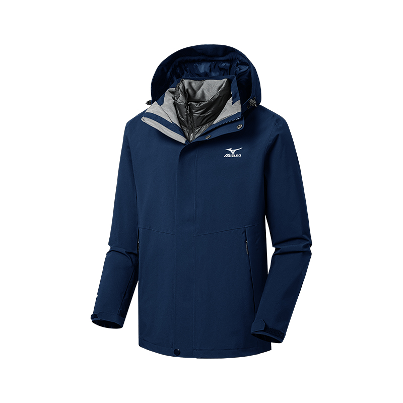 

Термостойкая абразивостойкая дышащая холодостойкая водонепроницаемая ветровка Unisex Mizuno, синий