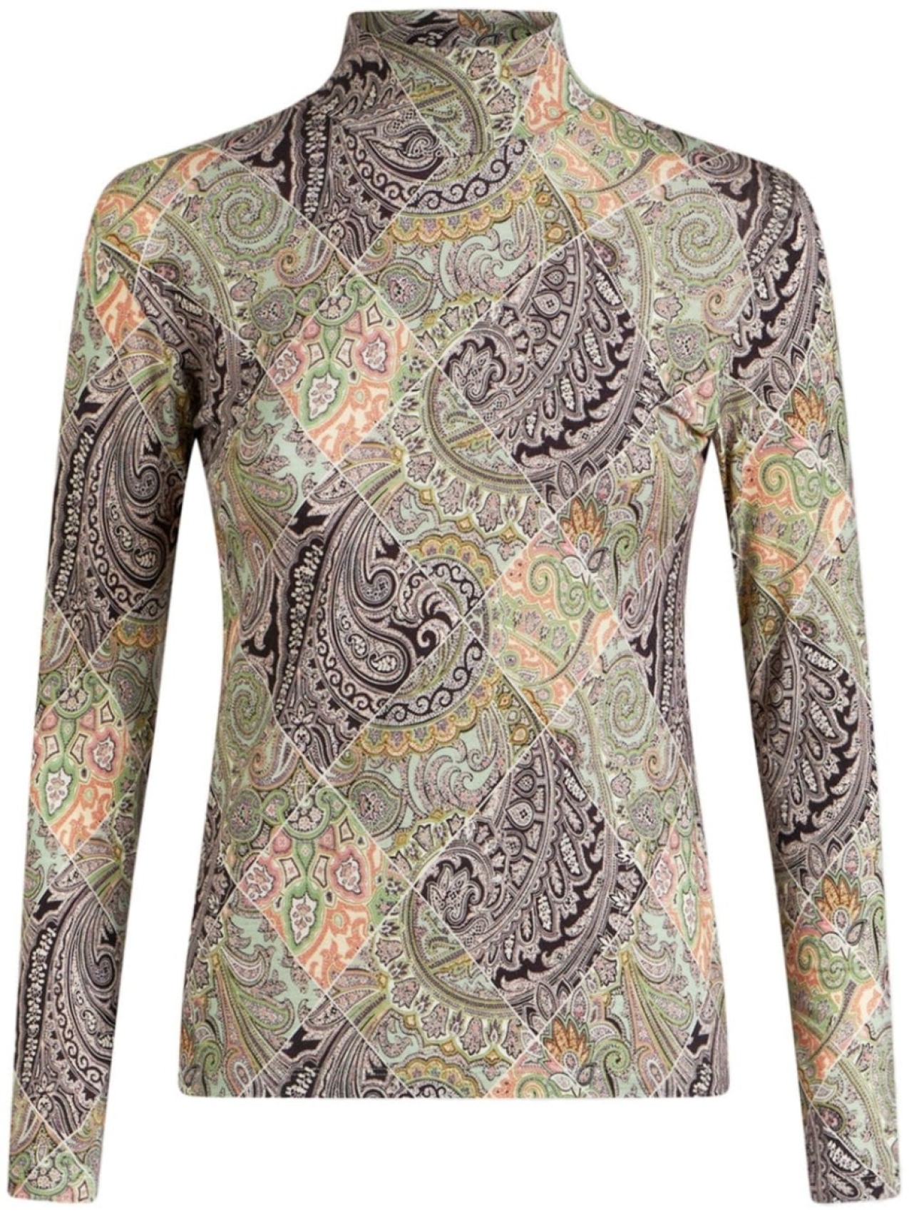 

ETRO шерстяной трикотажный топ с принтом пэчворк, зеленый