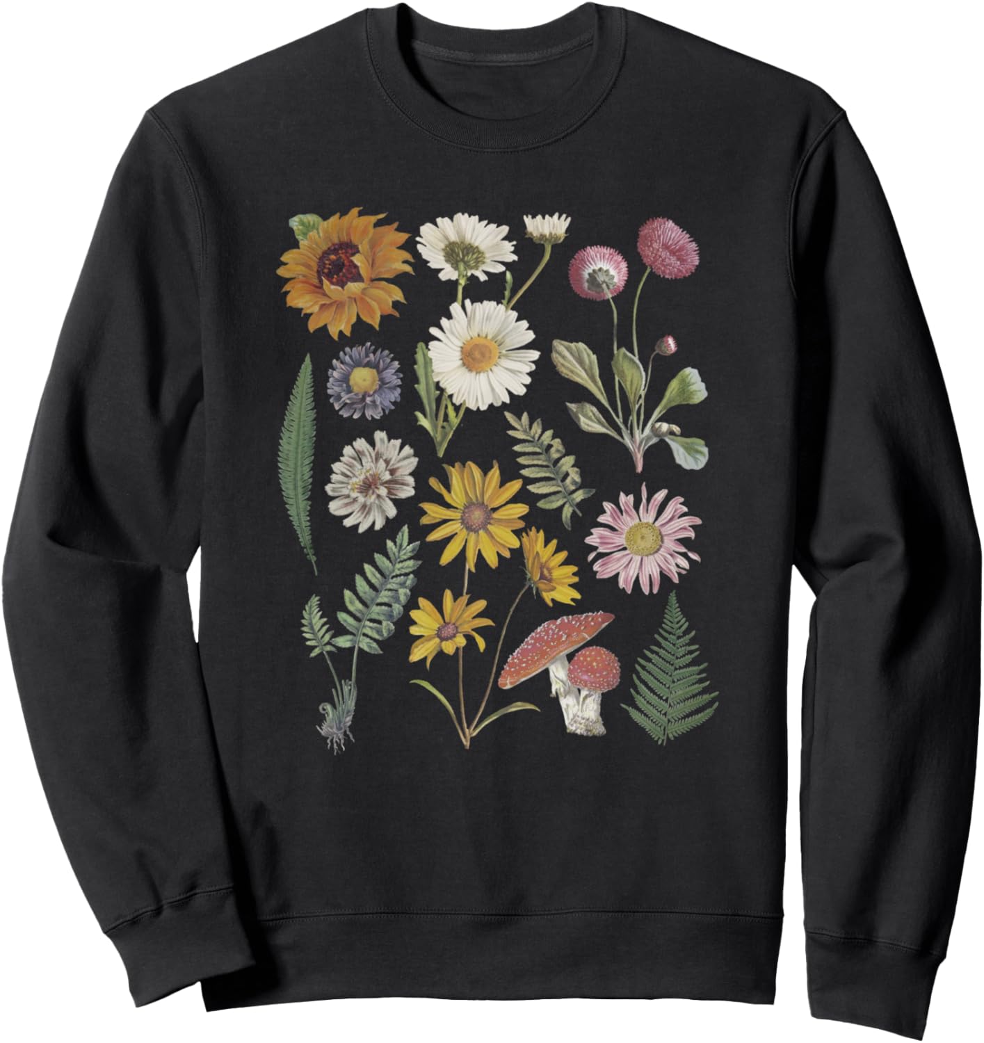 

Толстовка с изображением множества видов цветов Trendy Apparel, черный