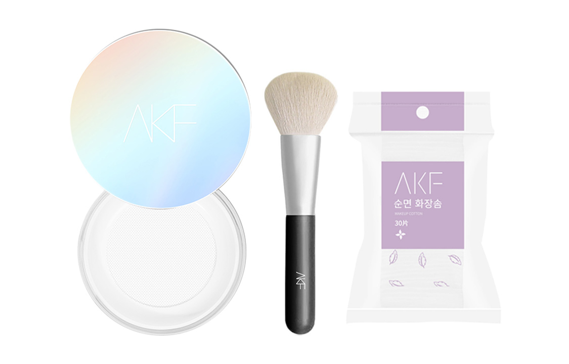 

Набор косметики для женщин AKF, 01 светло-Mist Transparent+Loose Power Brush *1+Cotton Pad *1