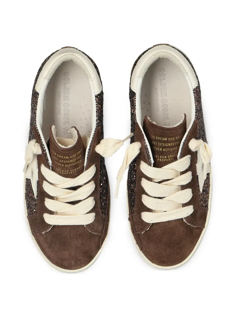 Кроссовки Super-Star с глиттером Golden Goose Kids, коричневый — фото 4