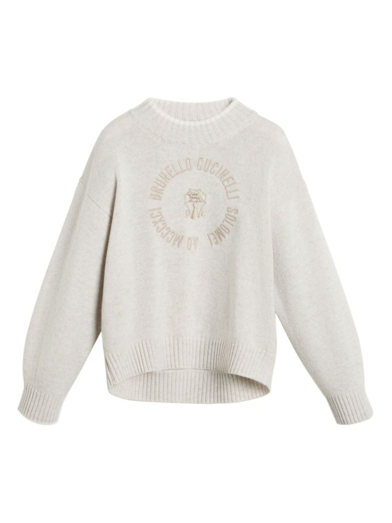 

Вышитый свитер Brunello Cucinelli Kids, нейтральный цвет