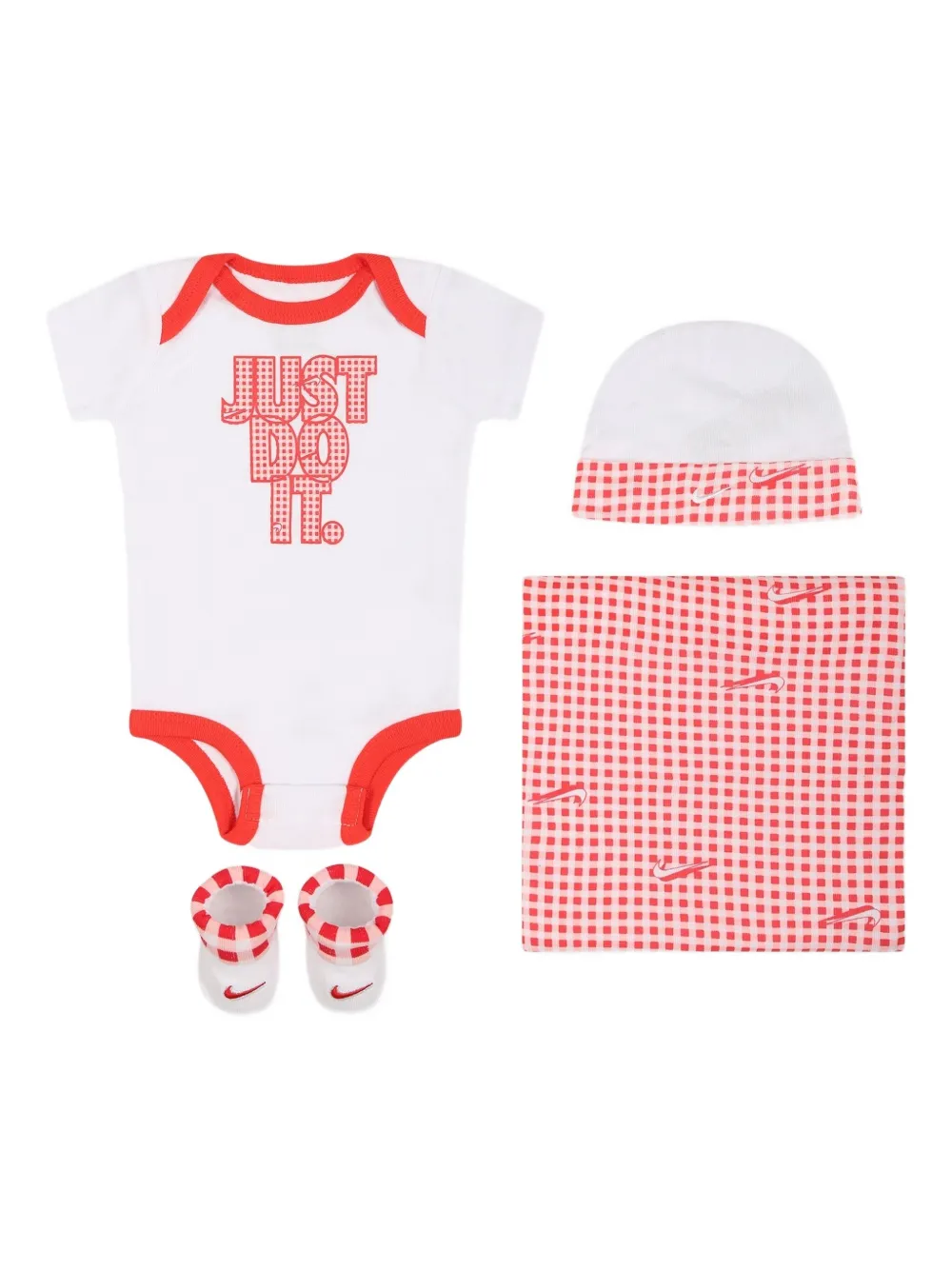 

Комплект для новорожденного с принтом в клетку (набор из четырех штук) Nike Kids, белый