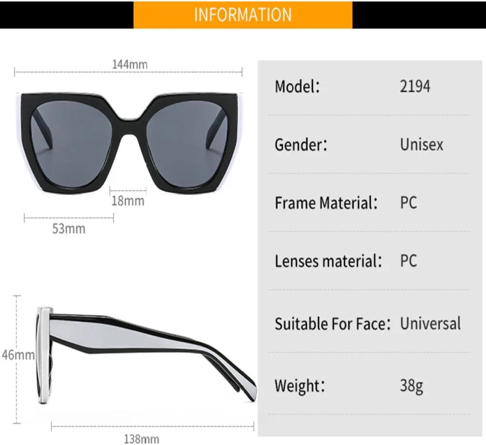 

Модные солнцезащитные очки для женщин в крупной оправе, белые и черные, большого размера, с защитой от УФ-излучения UV400 (2027 год) MTZJH, C10 Bao Pink Clear