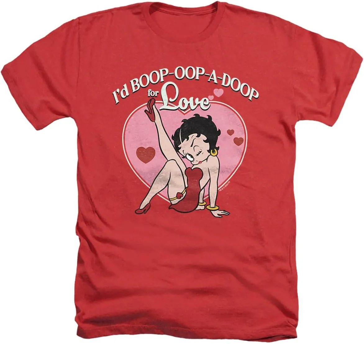 

Футболка Betty Boop Boop OOP A Doop for Love Valentine Unisex Adult Heather Popfunk