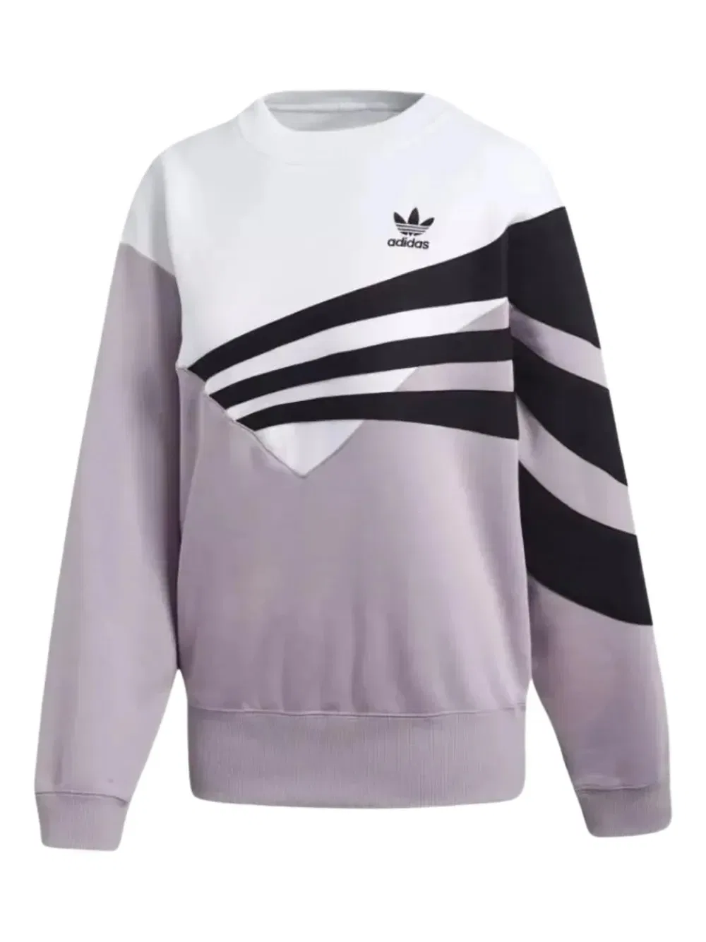 Женская толстовка с круглым вырезом, цвет белый / сиреневый / черный Adidas