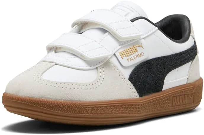 Puma детские универсальные кроссовки Palermo на застежке-липучке (малыши), белый/серый — фото 3