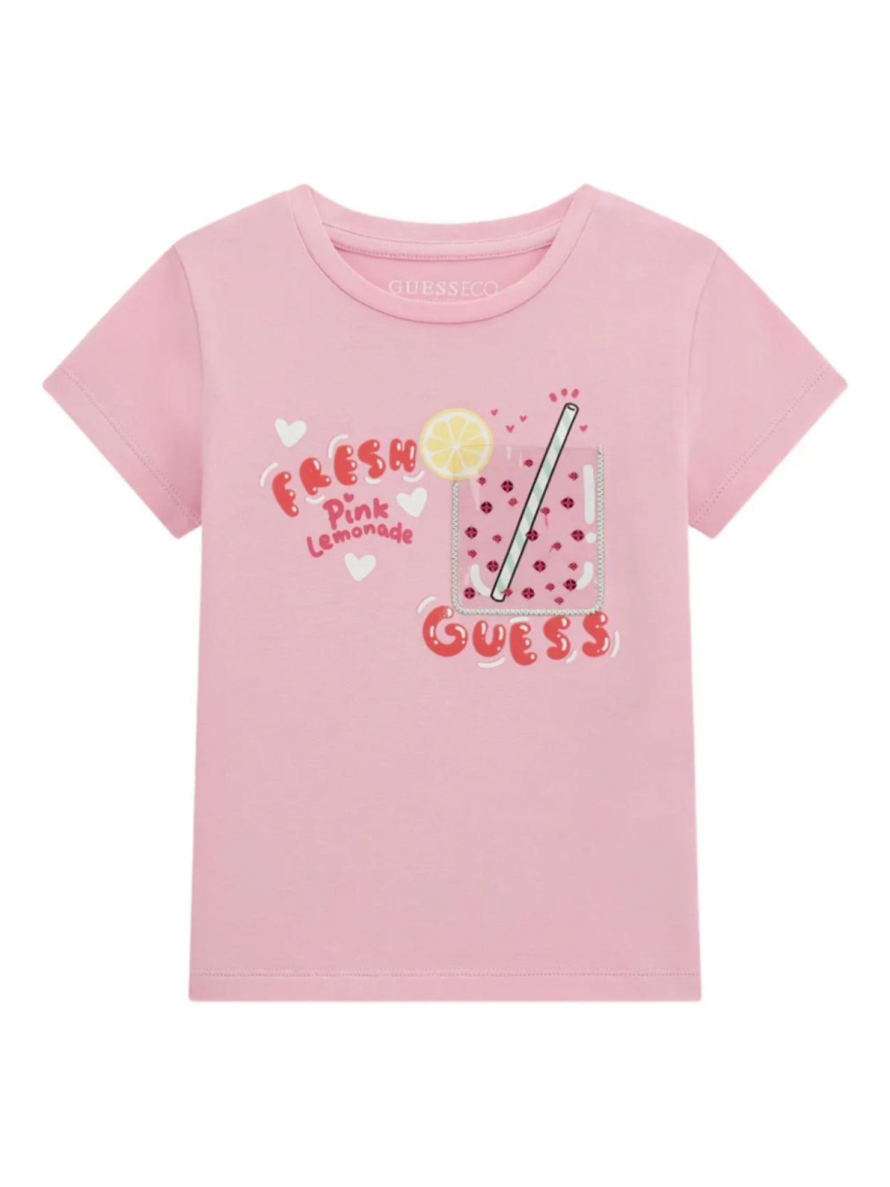 

Guess kids футболка с логотипом, розовый