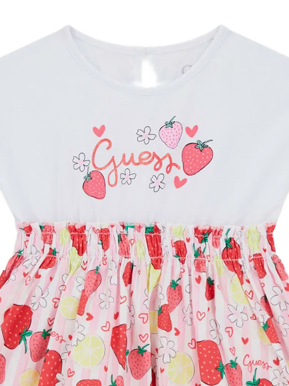 Платье с клубничным узором Guess Kids, розовый — фото 4