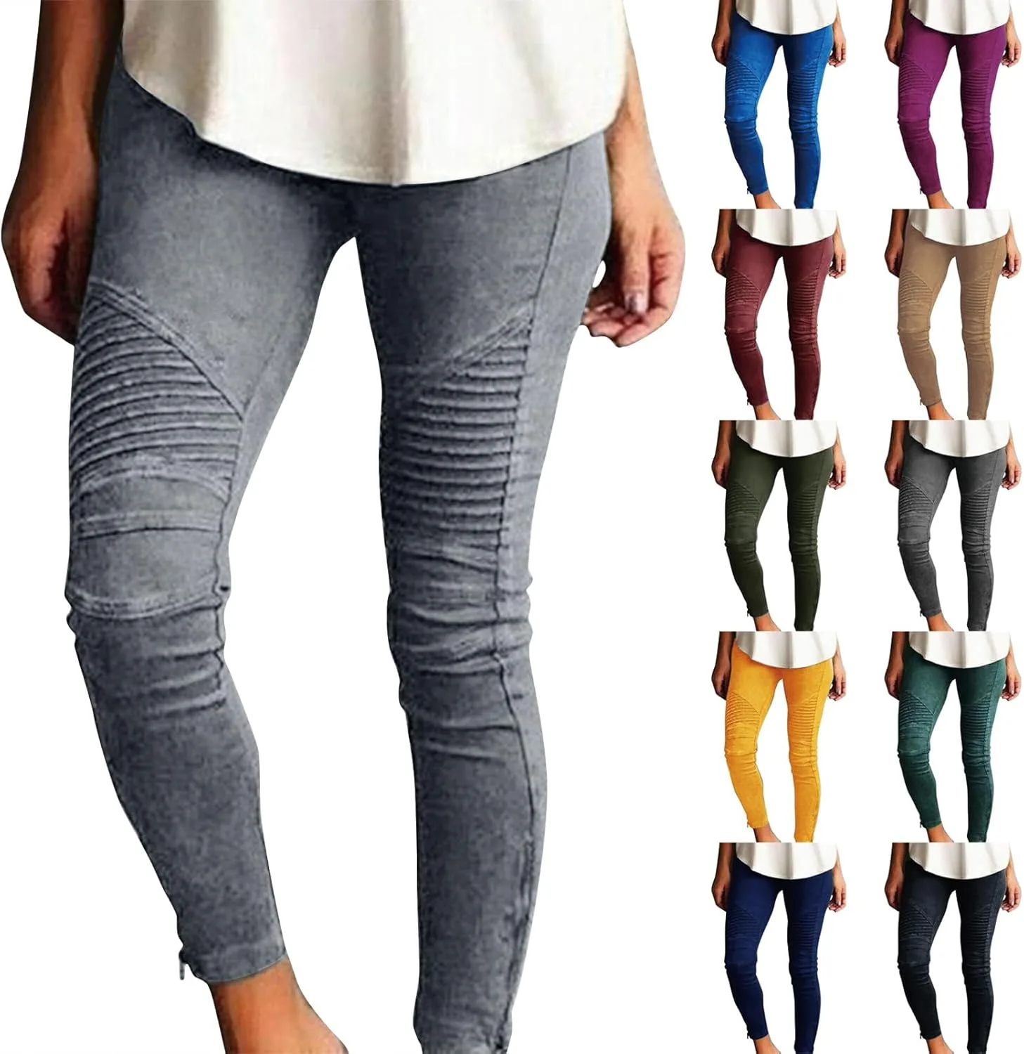 

Джинсы-джеггинсы Plus Size для женщин с эффектом коррекции фигуры, высокой посадкой и зауженным кроем SdGgsgv