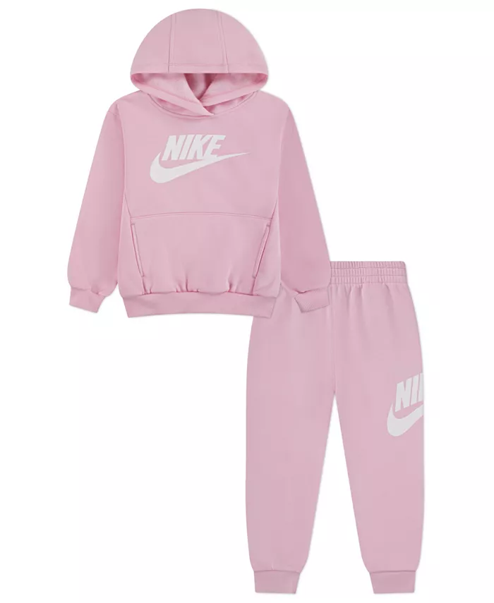 

Комплект из двух предметов: флисовая толстовка с капюшоном и штаны для девочек Nike, розовый