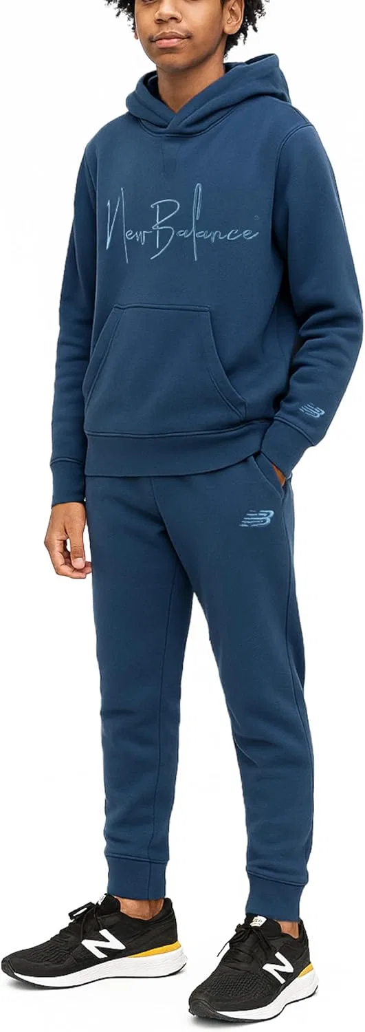 Детский спортивный костюм New Balance, 2 предмета: худи и джоггеры, Shoreline Blue — фото 2