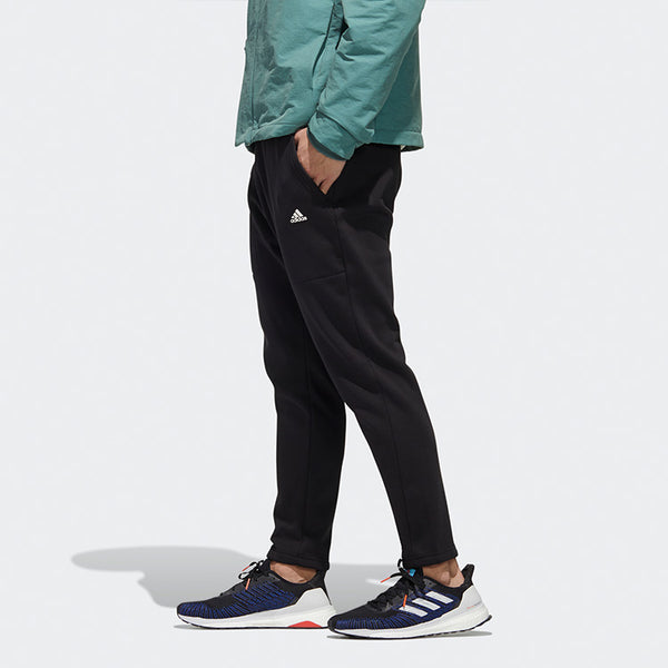 Спортивные штаны adidas Solid Color Casual Running Sports Fleece Lined Long Pants Black, черный — фото 4