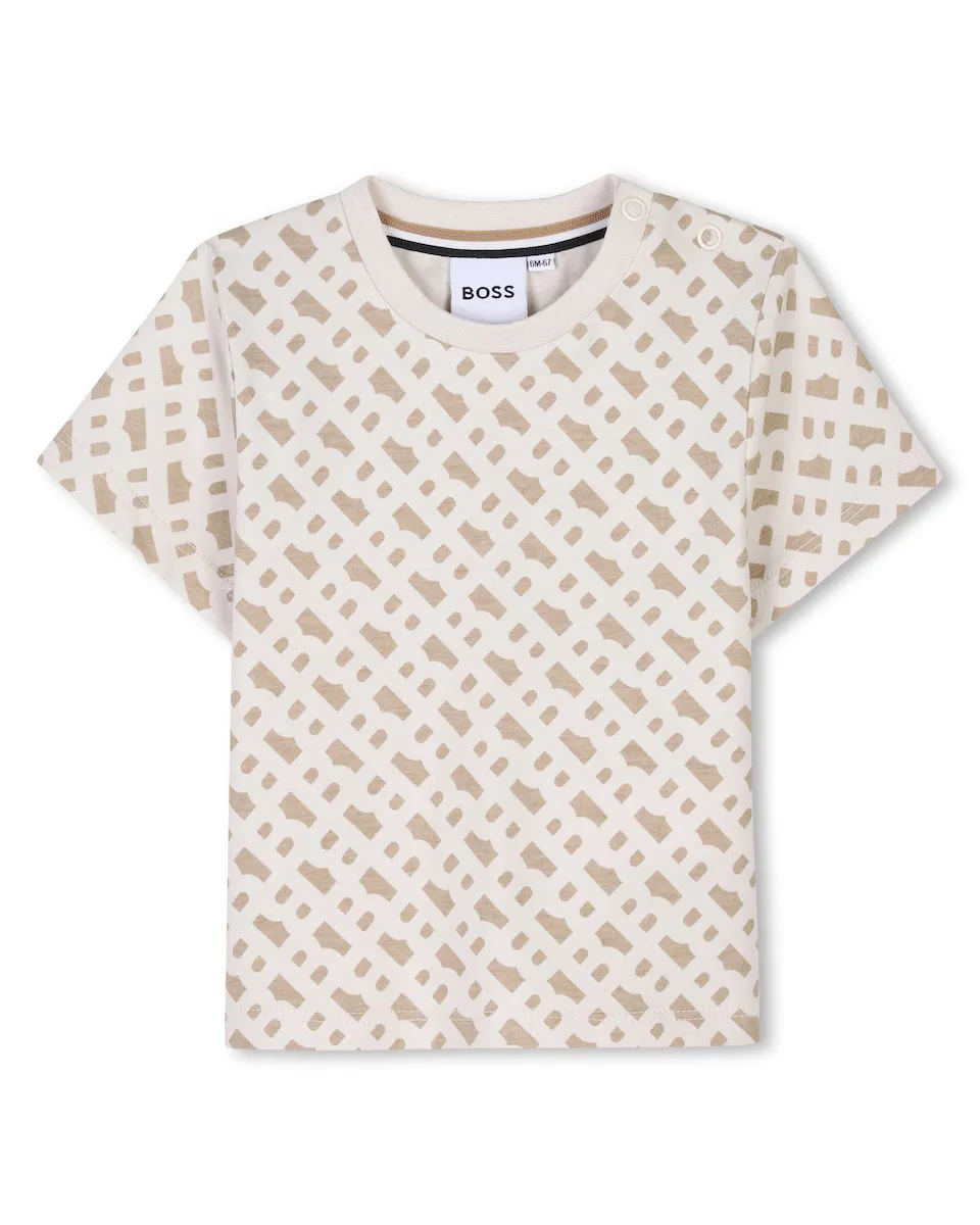 

Футболка для мальчика в белом хлопковом цвете BOSS Kidswear, белый