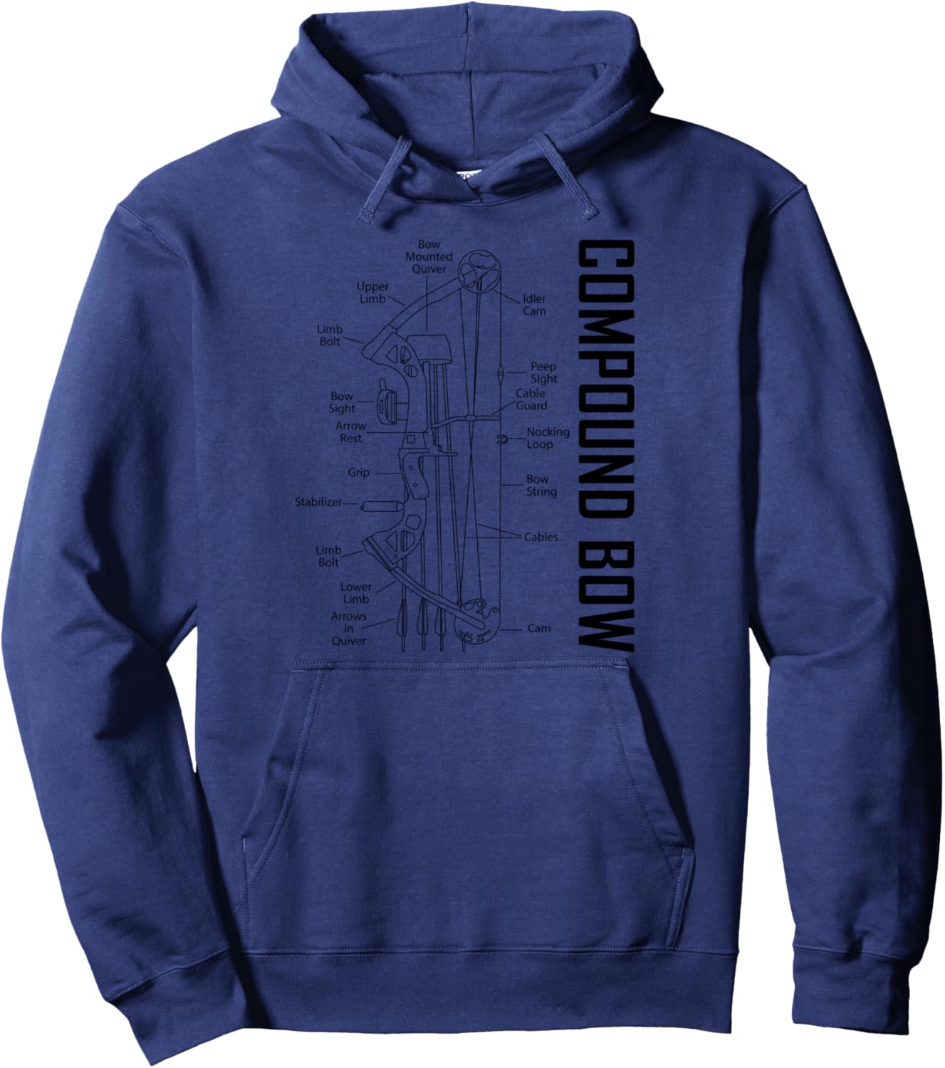 

Модель композитного лука, чертеж лука, охотничья толстовка с капюшоном Archery Apparel Co., темно-синий