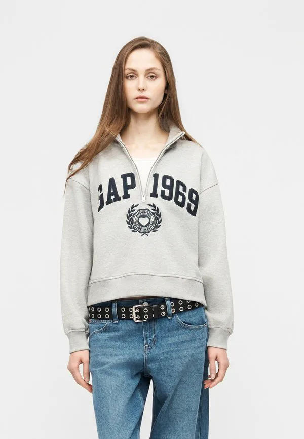 Толстовка logo jan с половинной молнией Gap, Heather Grey