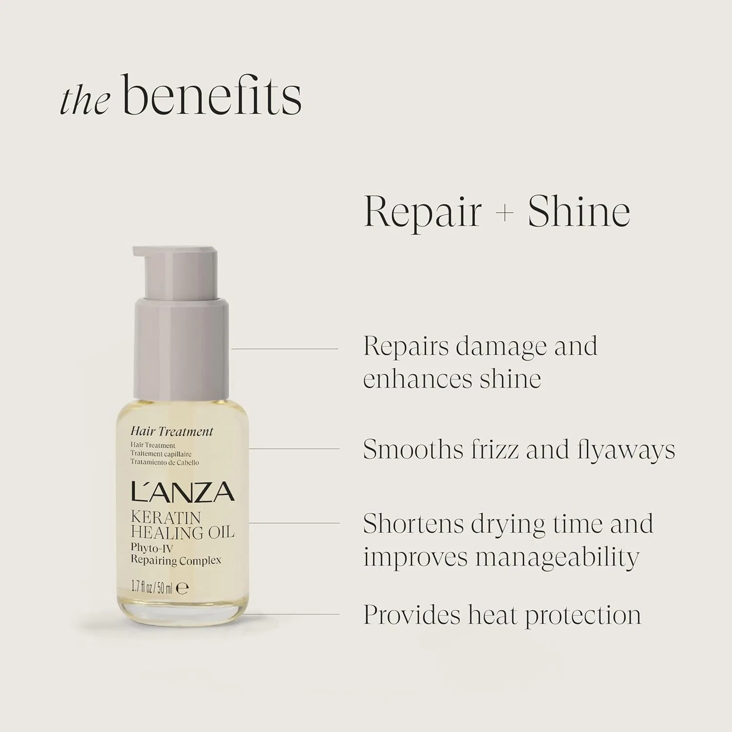 Масло для лечения волос L'ANZA Keratin Healing Oil Hair Treatment, 50 мл L’Anza — фото 3
